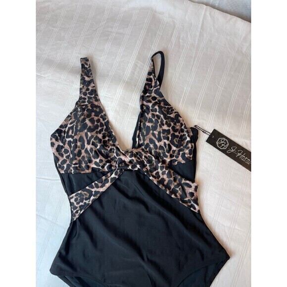 J. Hara New York  Leopard Tummy Control Mesh 1 Piece Swimsuit Size 8 RefN13 - Picture 6 of 8